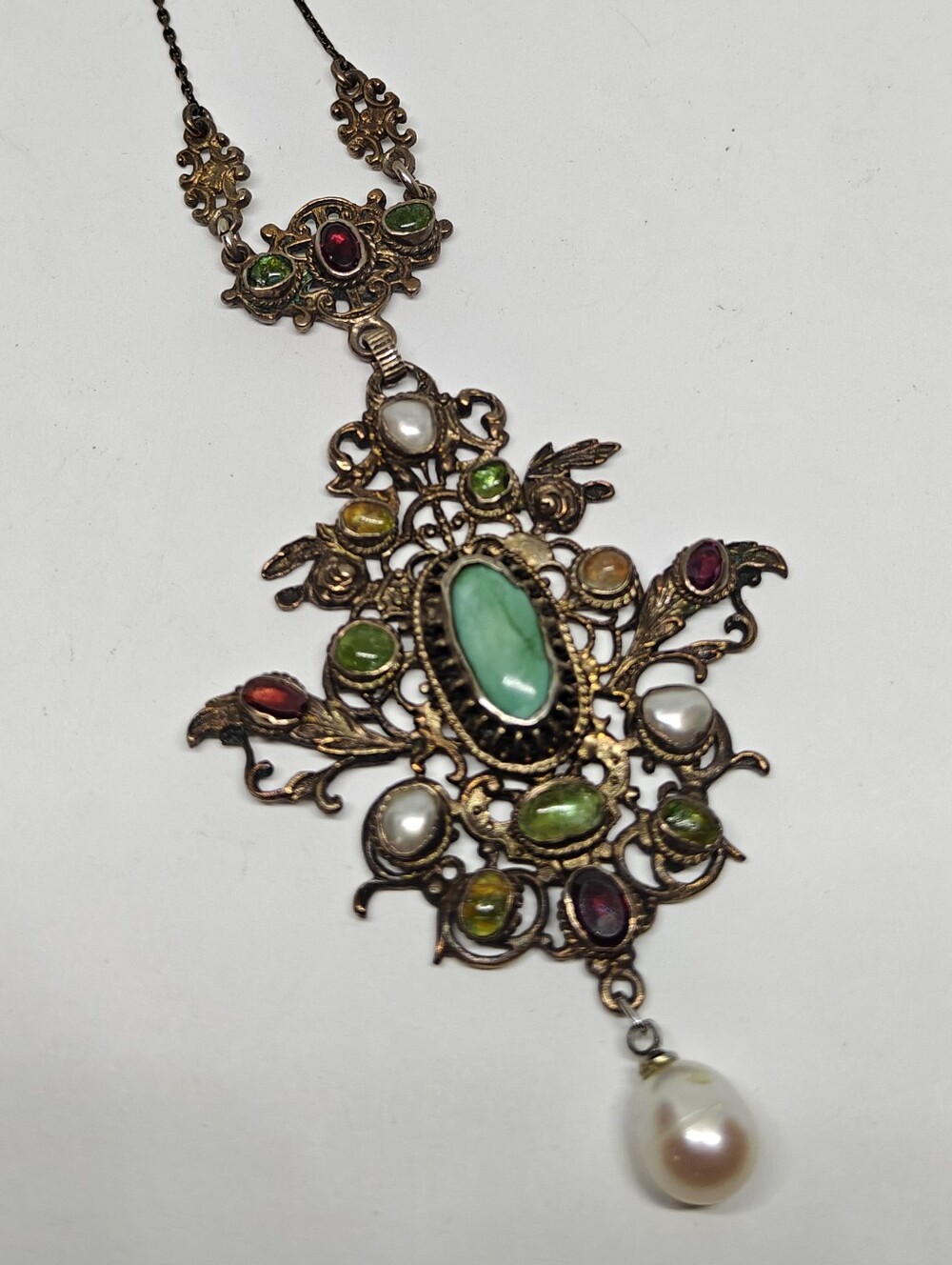 Antique Austro Hungarian Neo Renaissance Silver Gilt Necklace